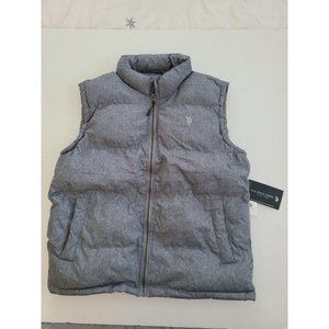 U.S. Polo ASSN  Sleeveless Bomber Vest Zip Men's Medium Gray Heather NWT